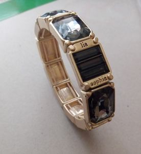 Lia Sophia Gold Tone Crystal Stretch Bracelet